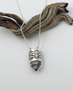 Tibet Quartz Diamond/Fan Talisman Necklace