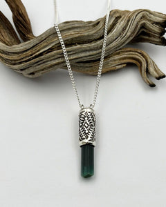 Blue Tourmaline Mesquite Talisman Necklace