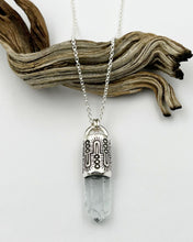 Etched Aquamarine Monsoon Talisman Necklace
