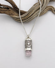 Cotton Candy Pink Tourmaline Desert Flower Talisman Necklace
