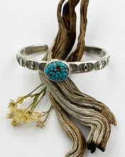 Egyptian Turquoise Eye Heavyweight Hand Stamped Stacker Cuff M/L