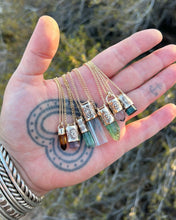 Green Tourmaline Portal 14k Gold Talisman Necklace