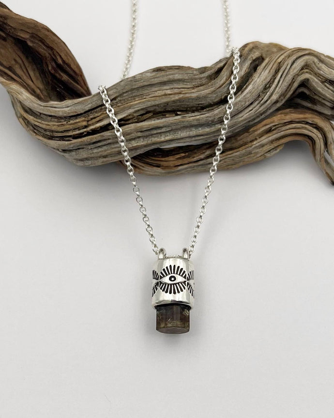 Brown Tourmaline Eye Talisman Necklace