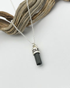 Black Tourmaline Mini Raincloud Talisman Necklace