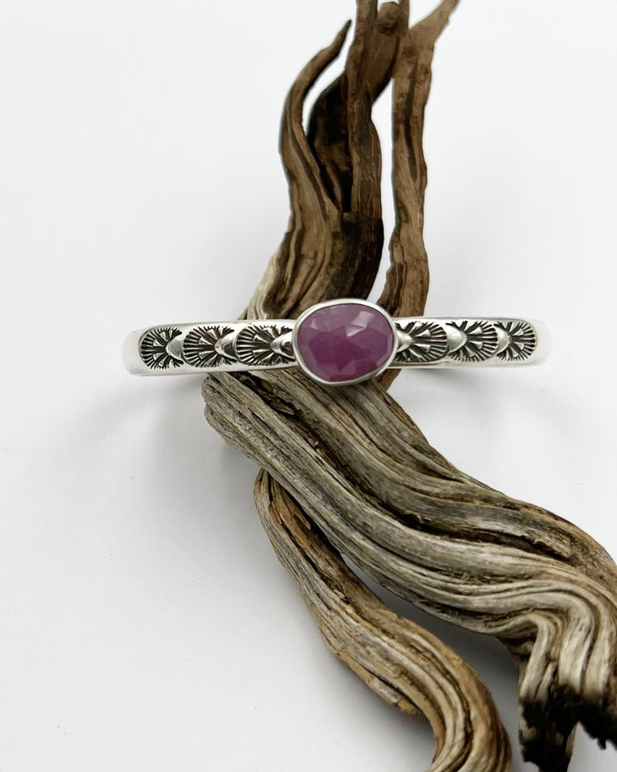 Pink Sapphire Opuntia Stacker Cuff S/M