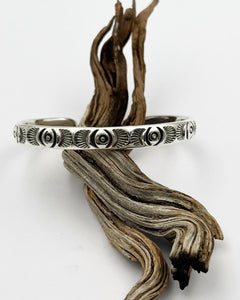 Big Eye Heavyweight Hand Stamped Stacker Cuff XL