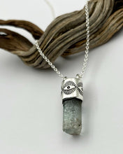 Etched Aquamarine Eye Talisman Necklace