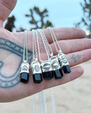 Black Tourmaline Eye/Dot Talisman Necklace