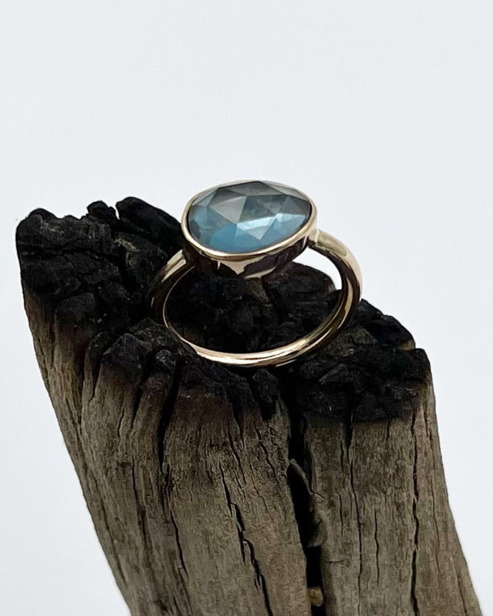 Blue Topaz 14k Gold Ring 6