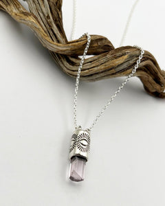 Pink Topaz Eye Talisman Necklace