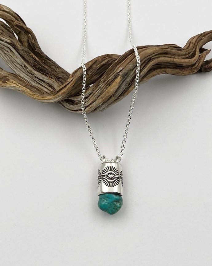 Fox Turquoise Nugget Portal Talisman Necklace
