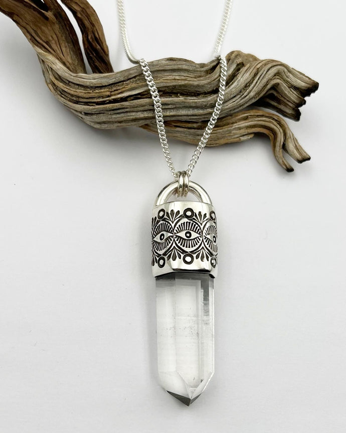 Singing Quartz Desert Eye Talisman Necklace