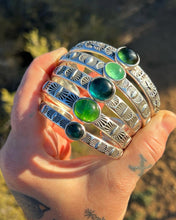 Light Green Tourmaline Eye Heavyweight Stacker Cuff M/L