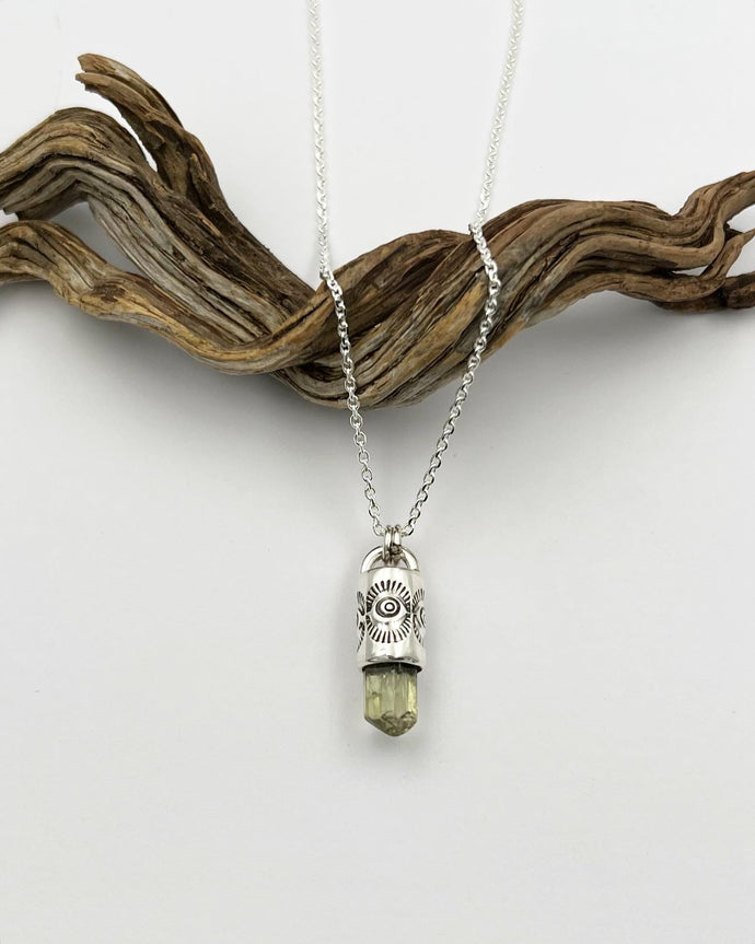 Yellow Apatite Eye Talisman Necklace