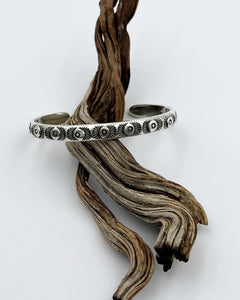 Desert Eye Hand Stamped Sterling Silver Cuff XS