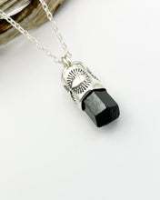 Black Tourmaline Eye/Dot Talisman Necklace
