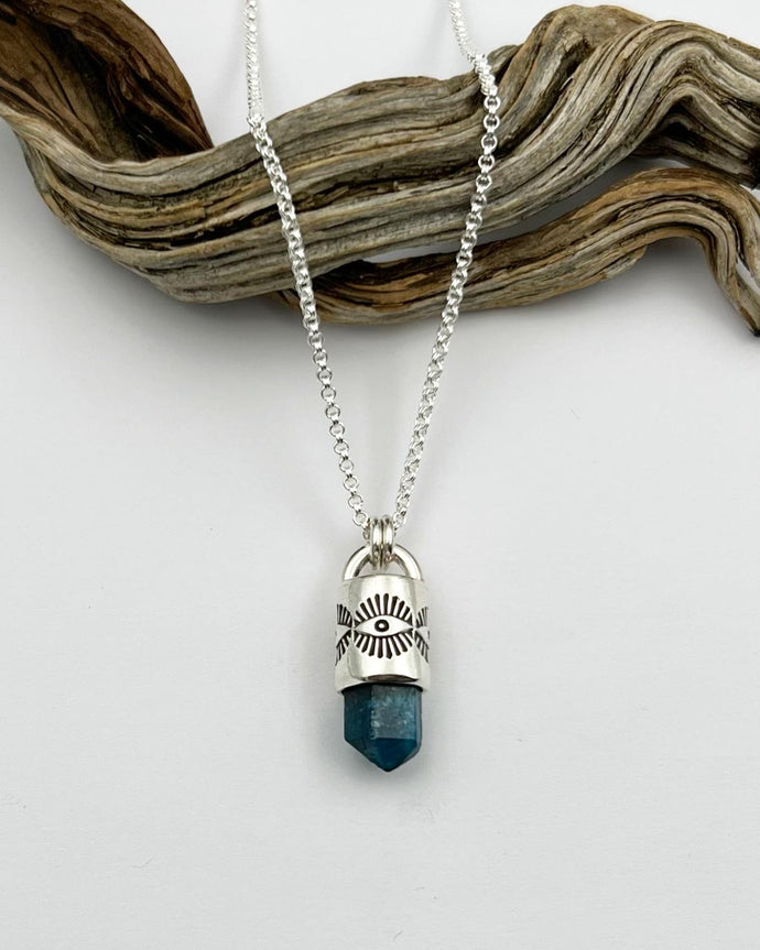 Blue Apatite Eye Talisman Necklace