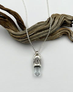 Aquamarine Eye Talisman Necklace