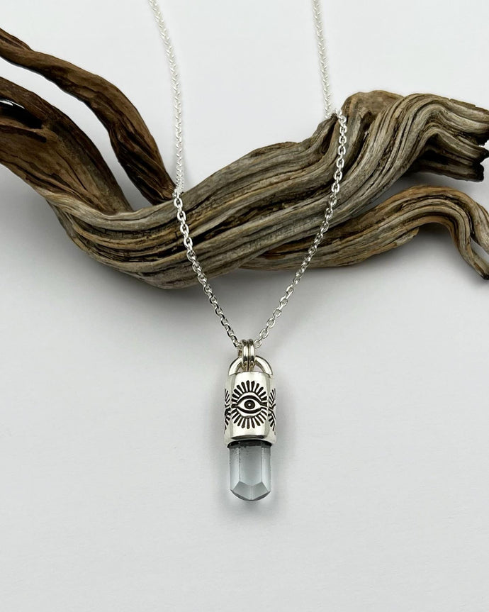 Aquamarine Eye Talisman Necklace