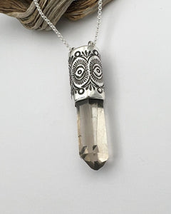 Champagne Smoky Quartz Desert Flower Talisman Necklace