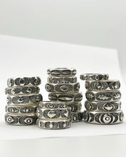 Hand Stamped Chunk Sterling Silver Rings