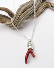 Mediterranean Coral Branch Eye Talisman Necklace