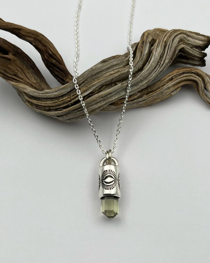 Yellow Apatite Eye Talisman Necklace