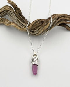 Natural Ruby Sun Talisman Necklace