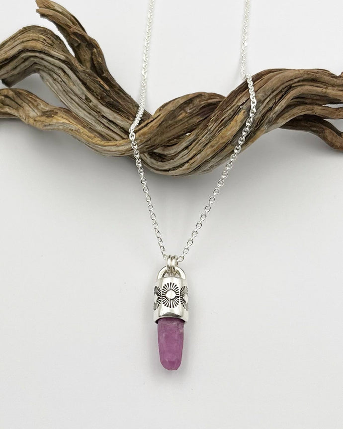 Natural Ruby Sun Talisman Necklace