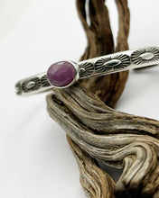 Pink Sapphire Sunburst Stacker Cuff XL