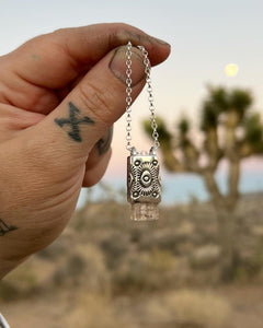 Pink Topaz Tumbleweed Talisman Necklace