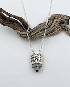 Tibet Quartz Diamond/Fan Talisman Necklace