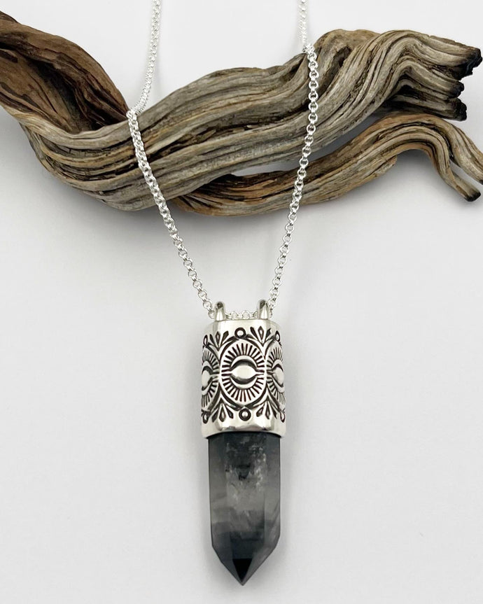 Tibetan Phantom Quartz Desert Eye Talisman Necklace