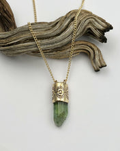 Green Tourmaline Portal 14k Gold Talisman Necklace
