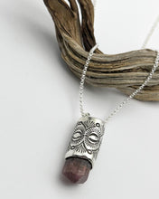Pink Tourmaline Desert Flower Talisman Necklace