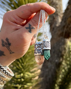 Malachite Pseudomorph Talisman Necklace