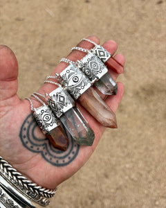 Red Amphibole Quartz Eye Talisman Necklace