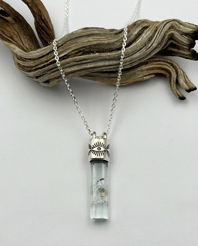 Aquamarine Eye Talisman Necklace