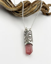 California Pink Tourmaline Desert Eye Talisman Necklace