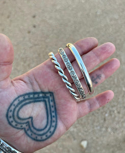 Small Eye Hand Stamped Stacker Cuff S/M