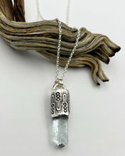Etched Aquamarine Monsoon Talisman Necklace