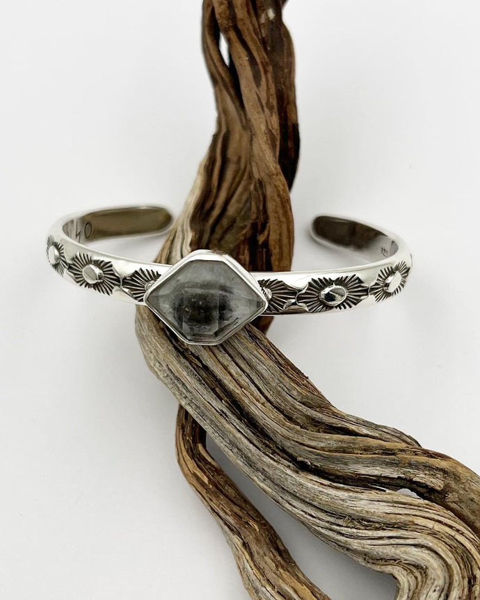 Tibet Quartz High Noon Hand Stamped Stacker Cuff XS