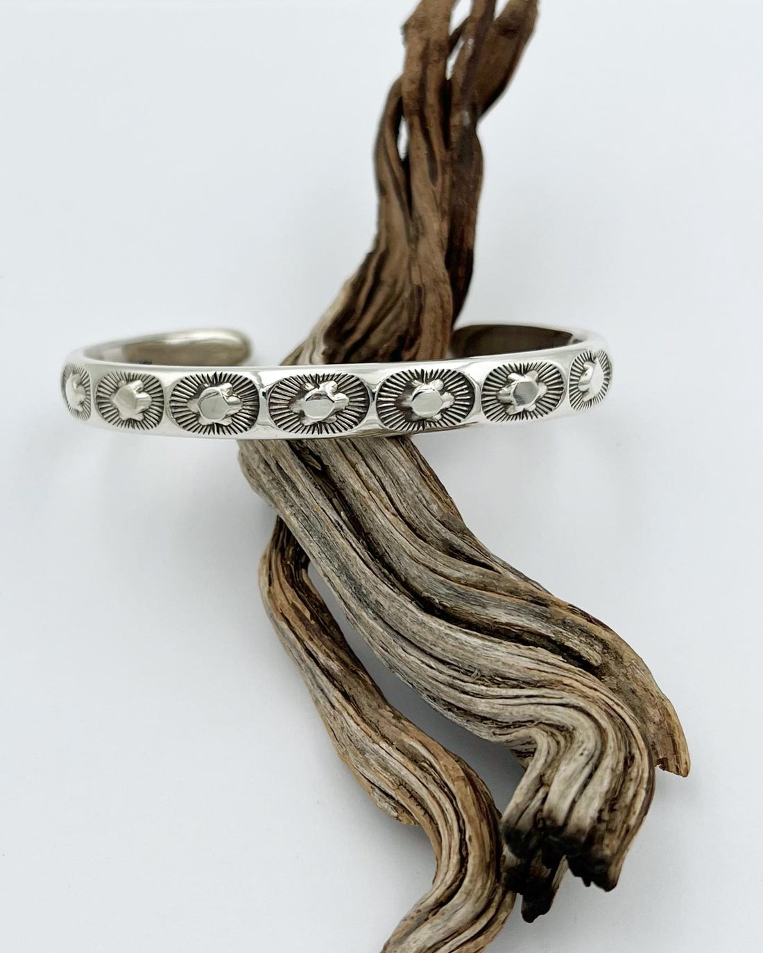 MTO Desert Poppy Hand Stamped Heavyweight Stacker Cuff