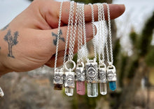 Peach/Pink Topaz Talisman Necklace