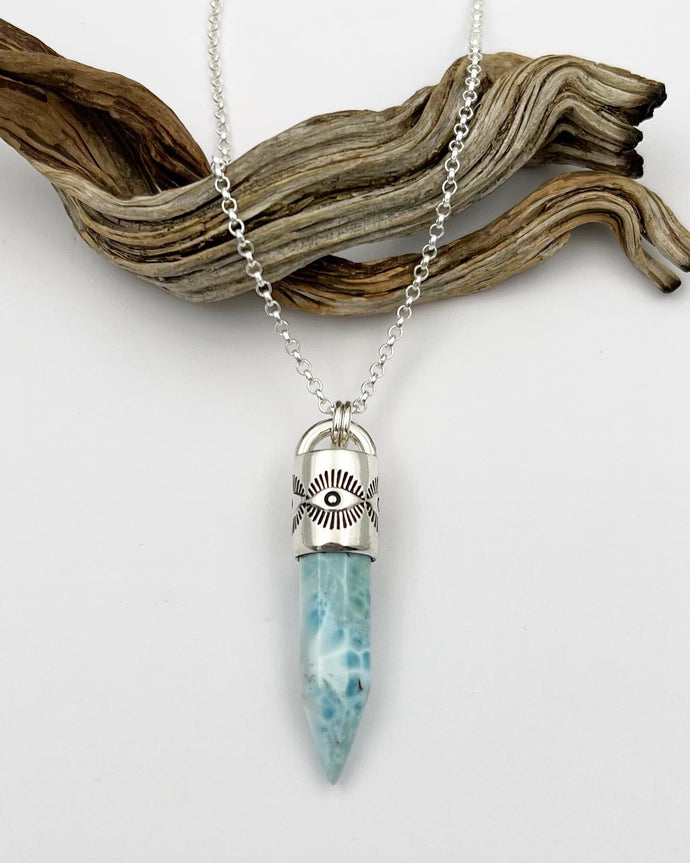 Larimar Eye Talisman Necklace
