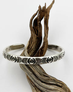 Big Eye Heavyweight Hand Stamped Stacker Cuff XL