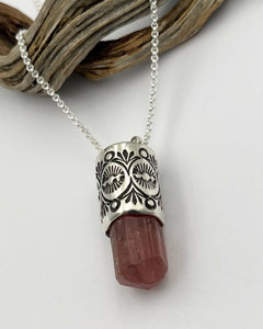 Pink Tourmaline Desert Ocotillo Talisman Necklace