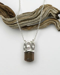 Mauvey/Peachy Tourmaline Eye Talisman Necklace