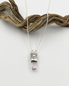 Pink Topaz Eye Talisman Necklace