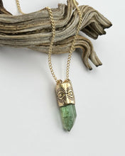 Green Tourmaline Portal 14k Gold Talisman Necklace